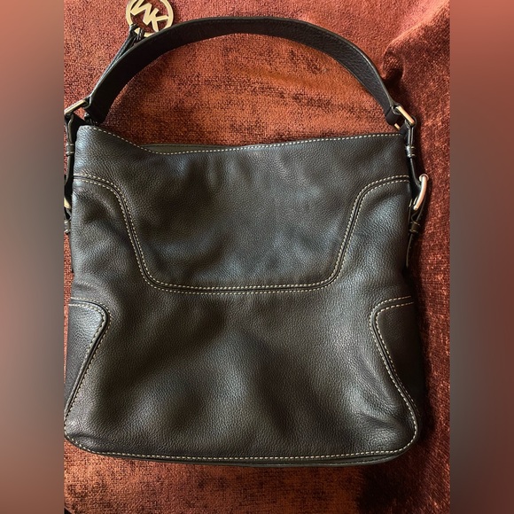 Michael Kors Brookville Black Leather Handbag Purse Medium Size - Picture 2 of 6